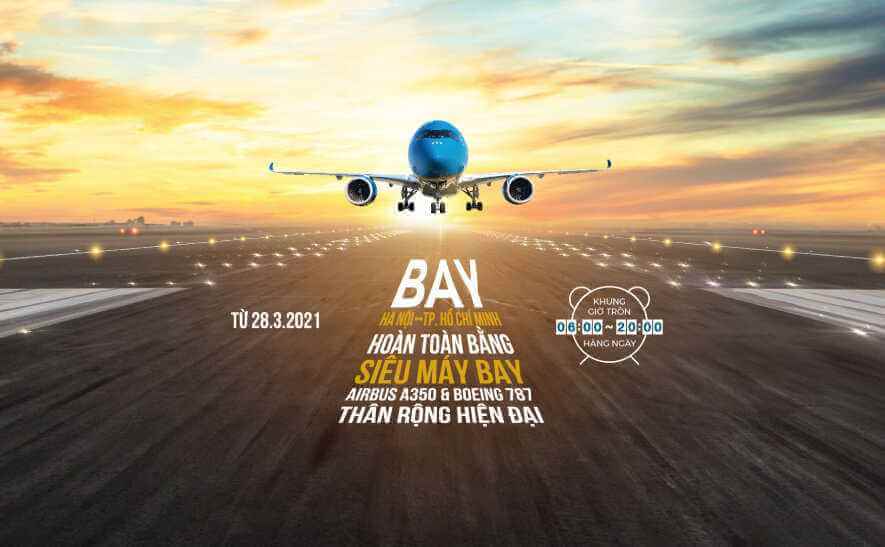 Từ 28-03-2021 bay hoàn toàn bằng siêu máy bay